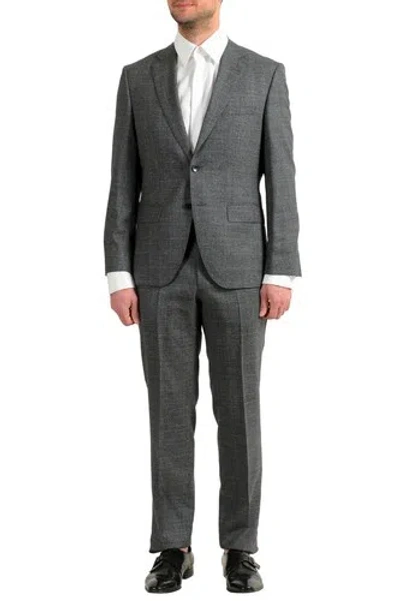 Pre-owned Hugo Boss Men's "johnstons5/lenon1" Regular Fit Gray 100% Wool Two Button Suit