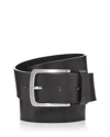 Hugo Boss Jor-v Italian-leather Belt With Logo-engraved Buckle Colou In Black