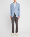 Hugo Boss Slim-fit Jacket In Virgin Wool, Silk And Cashmere In Med Gy