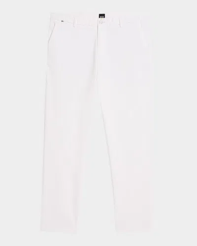 Hugo Boss Men's Kane Cotton-stretch Trousers In White
