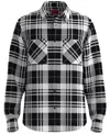 Hugo Boss Plaid Pocket Shirt In Black