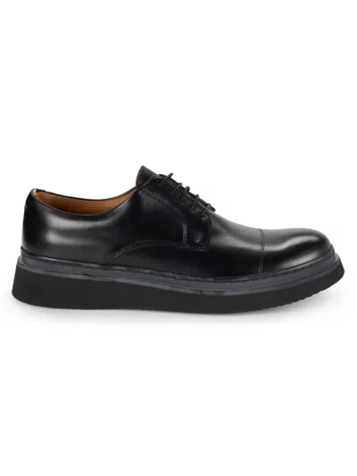 Hugo Boss Men's Konnor Leather Derby Shoes In Black