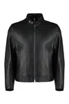Hugo Boss Boss Leather Jacket In 001