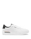 Hugo Boss White Lace-up Sneakers With Preformed Sole And Branded Leather Upper