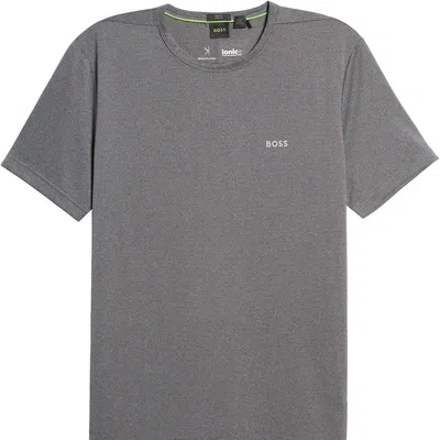 Hugo Boss Men Leisure Jersey Short Raglan Sleeve Crew Neck Tariq T-shirt In Gray In Grey