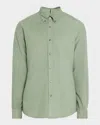 Hugo Boss Boss Liam Solid Cotton Corduroy Button-down Shirt In Pastel Green