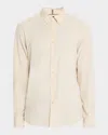 Hugo Boss Men's Liam Micro-corduroy Casual Button-down Shirt In White