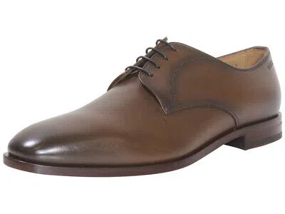 Pre-owned Hugo Boss Men's Lisbon Oxfords Lace-up Derby Shoes Medium Brown