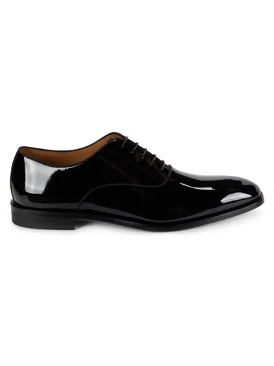 Hugo Boss Leather Derby Shoes With Double Stitching On Uppers In Black