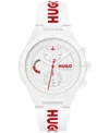 Hugo Boss Men's Lit Multi Quartz Multifunction White Silicone Watch, 44mm