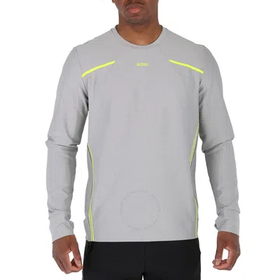 Hugo Boss Men's Logo Contrast-stripe Regular-fit Sweatshirt In Grey