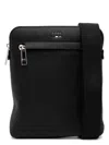 Hugo Boss Logo-debossed Messenger Bag In 001