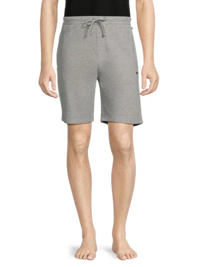 Hugo Boss Men's Logo Embroidered Pajama Shorts In Medium Grey
