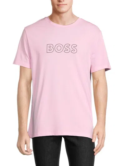 Hugo Boss Men's Logo Swim Tee In Light Pink