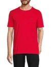 Hugo Boss Stretch-cotton Regular-fit T-shirt With Contrast Logo In Medium Red