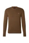 Hugo Boss Men's Long Sleeve Sweater Boss 50471343 Open Brown In Multi