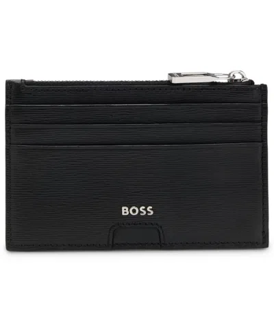 Hugo Boss Men's Luminary Zip Card Holder In Black
