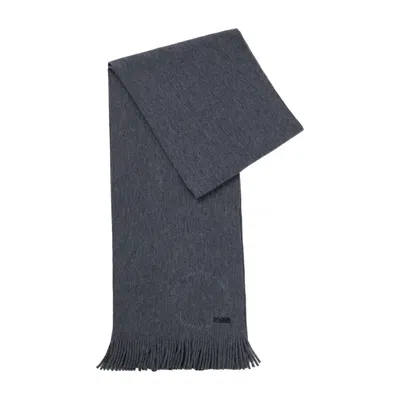 Hugo Boss Men's Medium Grey Albas Raschel-knit Scarf In Gray