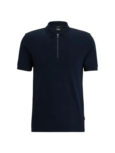 HUGO BOSS MEN'S MERCERIZED-COTTON SLIM-FIT POLO SHIRT