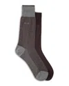 Hugo Boss Two-pack Of Socks In Mercerized Cotton In Open Red