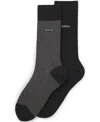 Hugo Boss Men's Mini-pattern Combed Socks, 2-pack In Blue