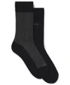 Hugo Boss Men's Mini Pattern Socks, 2-pack In Black