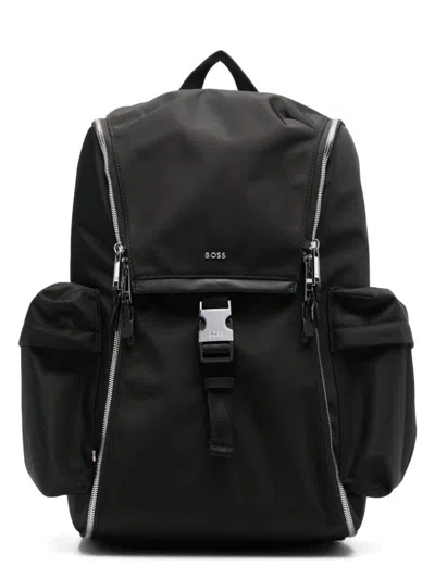 Hugo Boss Men's Multi Pockets Backpack In 001