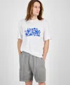 Hugo Boss Men's Nuralpo Elastic Waist French Terry 7-2/3" Shorts In White