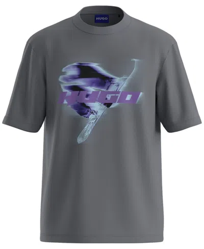 Hugo Boss Men's Narolix Crewneck T-shirt In Gray