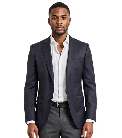 Hugo Boss Navy Blue Regular Blazer In Black
