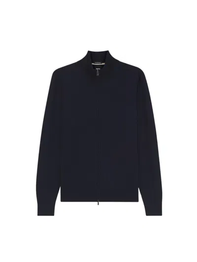 Hugo Boss Men Navy Blue Zip Up Cardigan