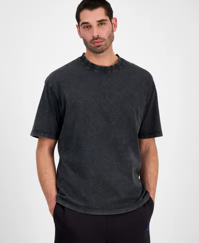 Hugo Boss Men's Nebute Short Sleeve Crewneck Burnout Logo T-shirt In Black