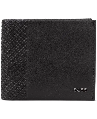 Hugo Boss Men's New Crosstown Bifold Leather Wallet In Black