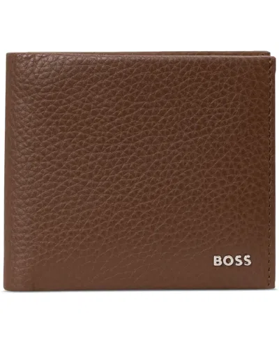 Hugo Boss Men's New Crosstown Bifold Leather Wallet In Medium Brown