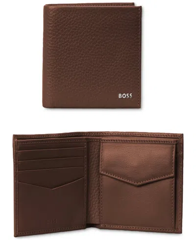 Hugo Boss Men's New Crosstown Leather Bifold Wallet In Brown