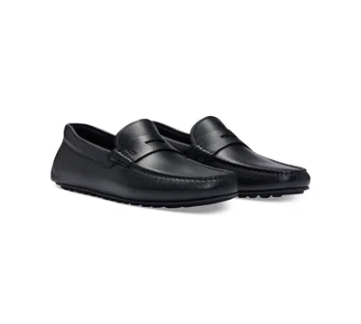 Hugo Boss Brown Noel Driver Loafers In Black