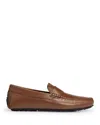 Hugo Boss Nappa-leather Driver Moccasins With Embossed Logo In Brown