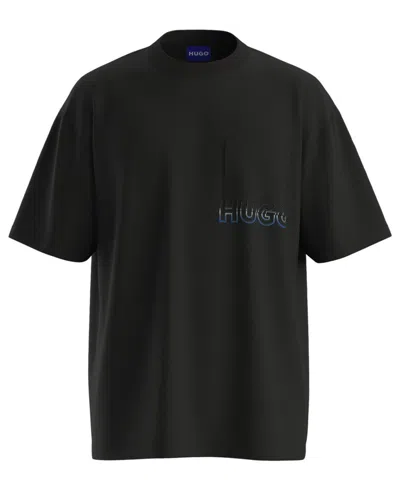 Hugo Boss Men's Nogoste Ombre Sports Logo T-shirt In Black