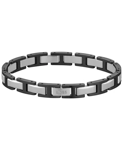 Hugo Boss Men Nolan Stainless Steel Ionic Plated Black Steel Bracelet