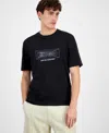 Hugo Boss Regular-fit T-shirt In Cotton With Graphic Logos In Black
