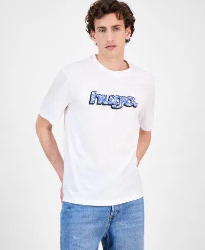 Hugo Boss Men's Nugibol Logo Graphic Cotton T-shirt In White