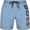 Hugo Boss Men's Octopus Swim Trunks, Light Blue Berry In Multi