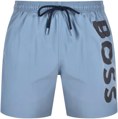 Hugo Boss Men's Octopus Swim Trunks, Light Blue Berry In Multi