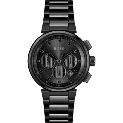 Hugo Boss Men's One 44mm Quartz Watch In Black