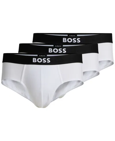 Hugo Boss Men's 3-pack Boss One Hip Briefs In White