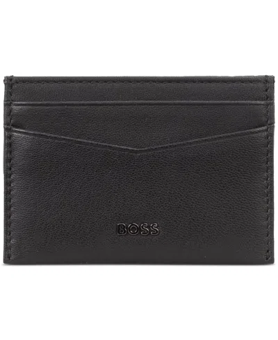 Hugo Boss Men's Open Face Leather Wallet In Brown