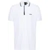 Hugo Boss Logo-print Cotton Polo Shirt In White