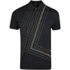 Hugo Boss Interlock-cotton Polo Shirt With Fineline Artwork In Black