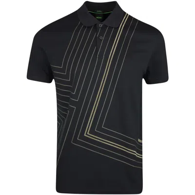 HUGO BOSS MEN'S PADDY 2 SHORT SLEEVE POLO, BLACK