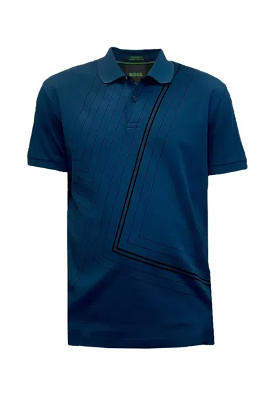 Hugo Boss Men's Paddy 2 Short Sleeve Polo, Open Blue In Multi